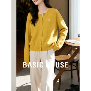 百家好假两件黄色针织衫女秋冬2025新款温柔风毛衣内搭可外穿上衣