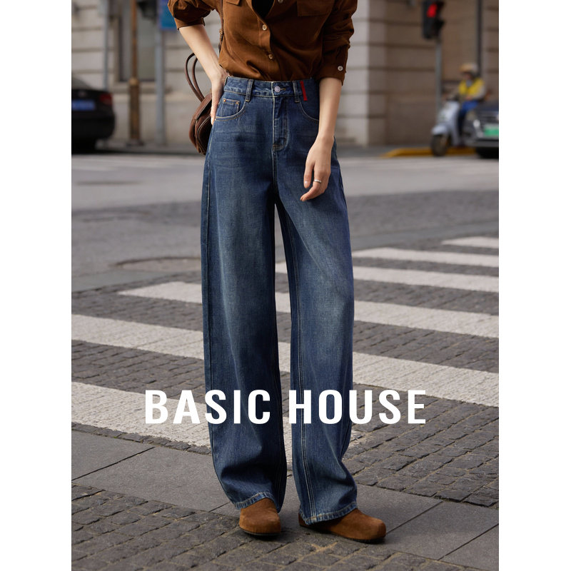 百家好复古加绒牛仔裤女冬季2025新款宽松保暖高腰直筒阔腿长裤,女装/女士精品,牛仔裤,淘宝优惠券,粉丝福利购,淘宝优惠卷