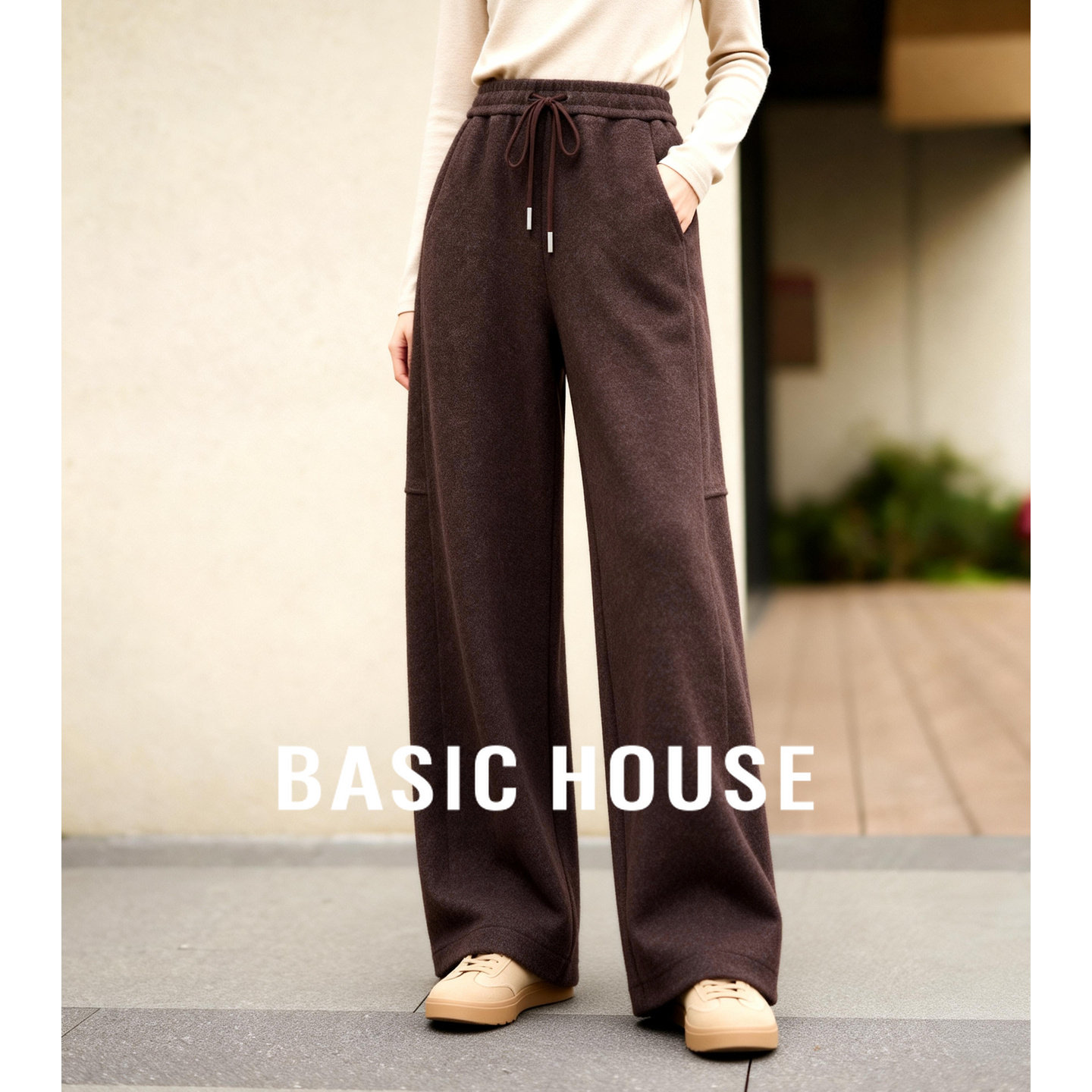 百家好抽绳收腰直筒休闲卫裤女冬季新款阔腿显瘦加厚保暖百搭长裤,女装/女士精品,休闲裤,淘宝优惠券,粉丝福利购,淘宝优惠卷