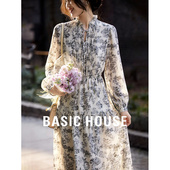 百家好碎花连衣裙女春季 2026新款 设计感抽腰显瘦高级感气质长裙子