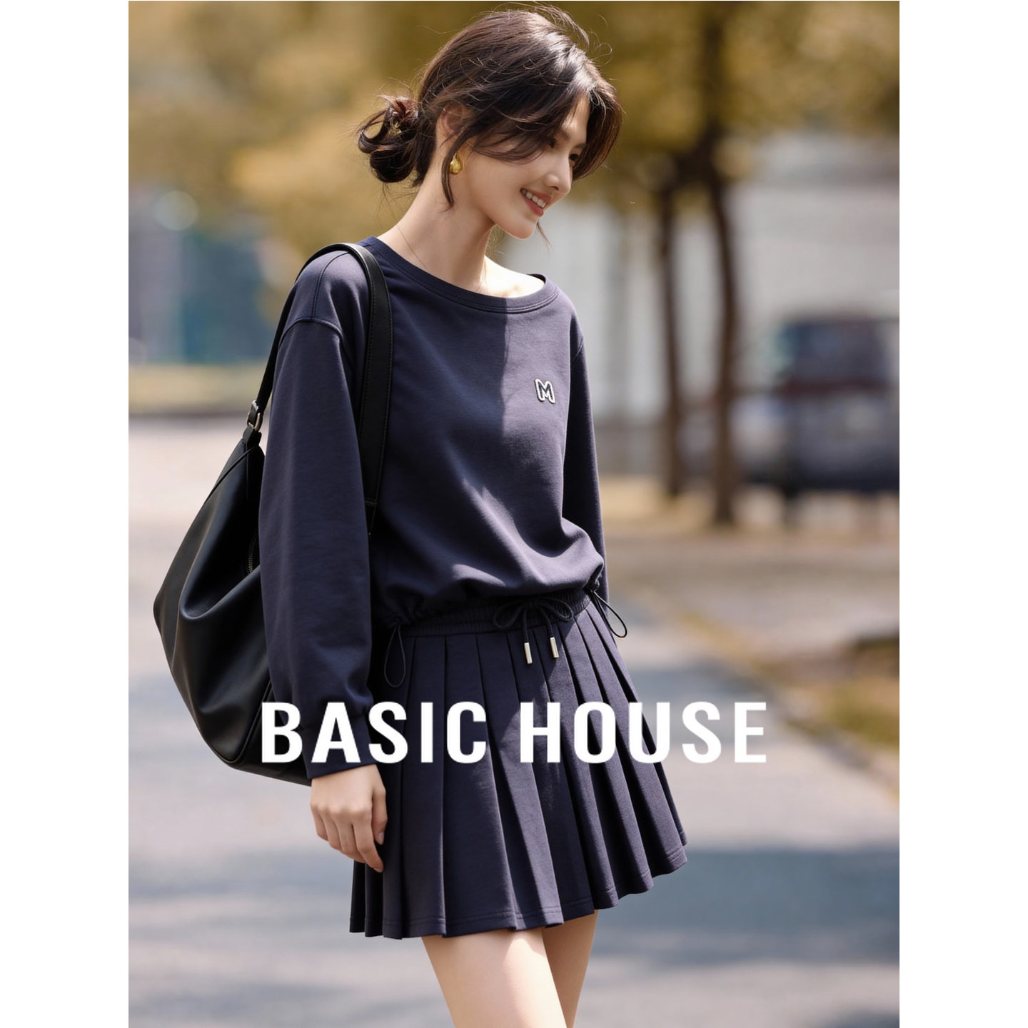 百家好早春新款时尚套装下摆抽绳修身露肩卫衣高腰百褶短裙两件套,女装/女士精品,时尚套装,淘宝优惠券,粉丝福利购,淘宝优惠卷