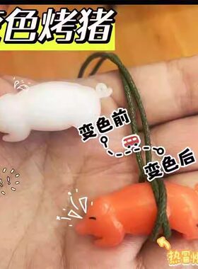 变色烤猪挂件3D打印解压小红书
