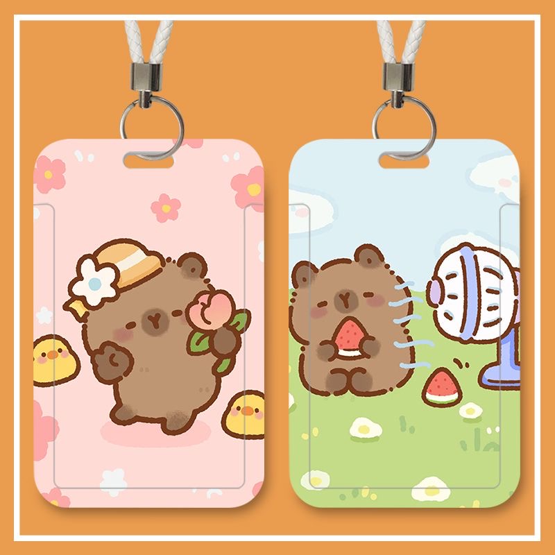 卡皮巴拉可爱水豚学生校园卡饭卡卡套食堂羊城通公交保护套挂绳