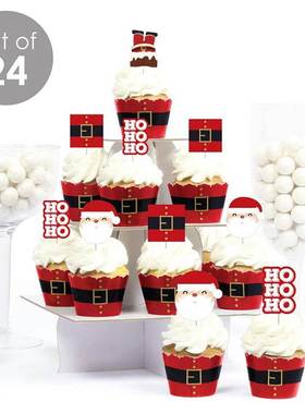 set Christmas Paper Cupcake Wrapper Santa Claus Cake跨境出口