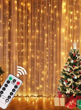 Christmas Lights Curtain Garland Merry Christmas Decorations