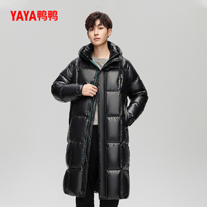 鸭鸭羽绒服男士2024年冬季新品长款加厚保暖潮流休闲鸭绒厚外套Q