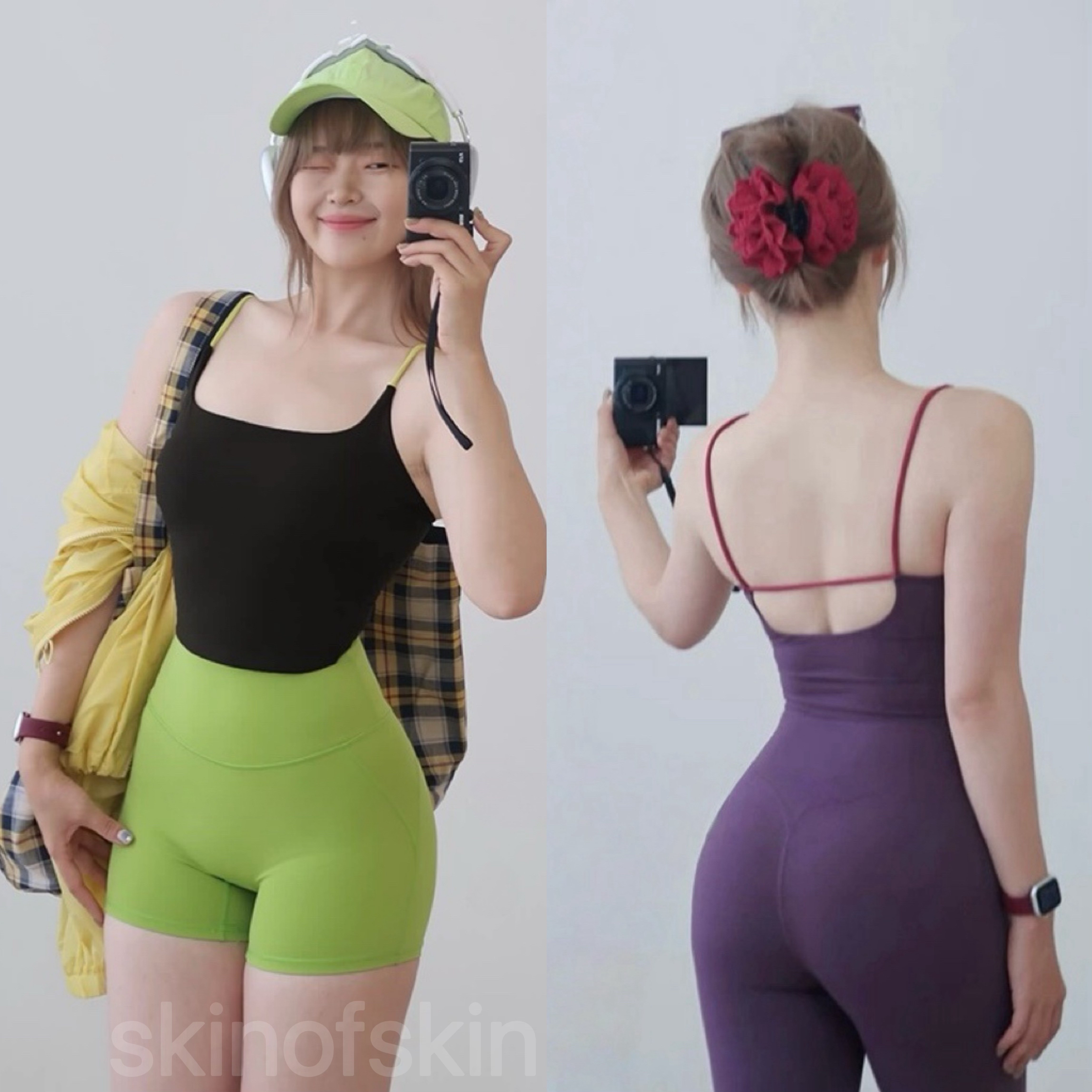 撞色运动服套装吊带美背