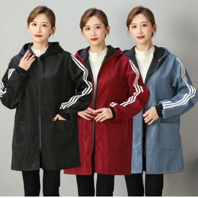 秋冬加绒罩衣女工作洋气长袖围裙防泼水防油劳保耐磨防护服外套男