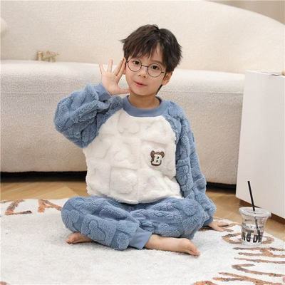 男童睡衣秋冬季法兰绒2025新款儿童家居服套装宝宝男孩女孩