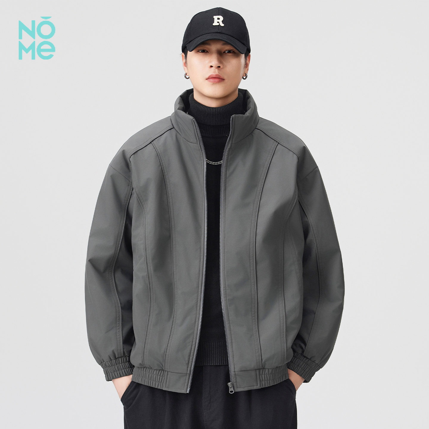 美式立领棉服男冬季飞行员外套