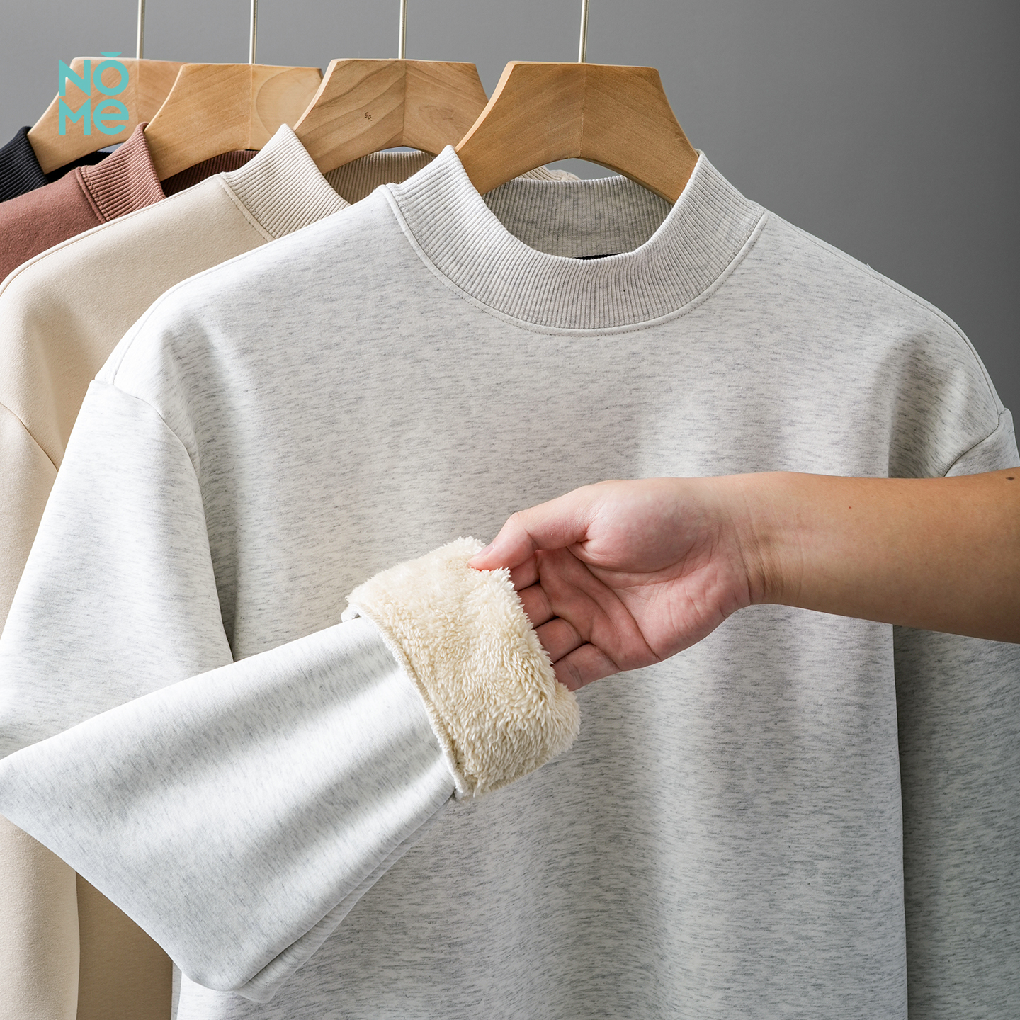 560G重磅羊羔绒卫衣男半高领