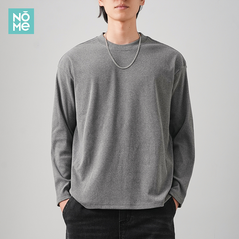 NOME270G重磅德绒竖纹长袖T恤男