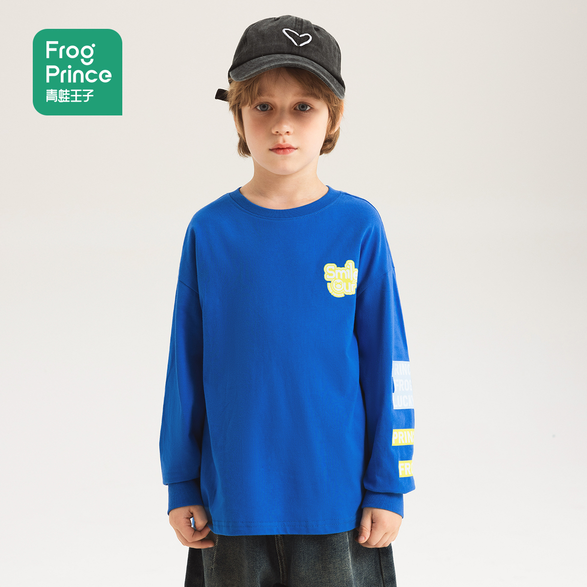 青蛙王子男童装秋季宽松落肩T恤