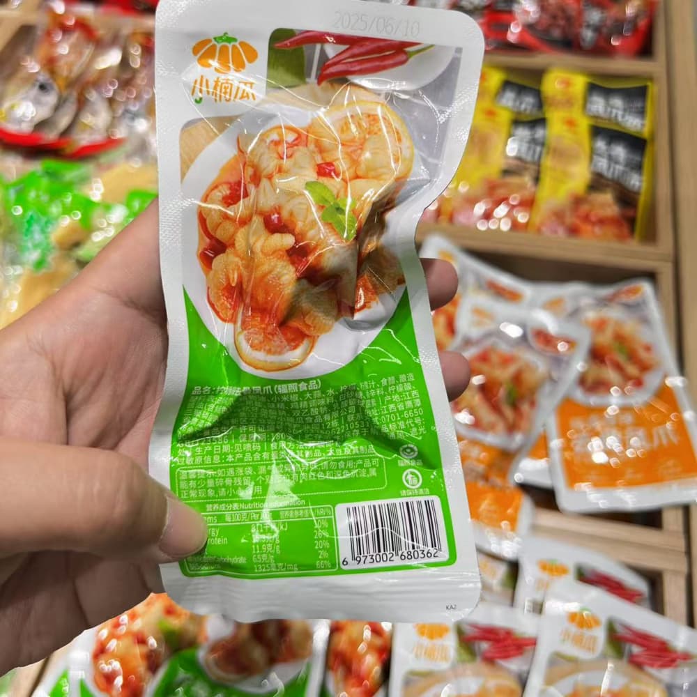 小楠瓜蒜香香辣味去骨凤爪无骨鸡爪网红小吃脱骨凤爪即食小零食