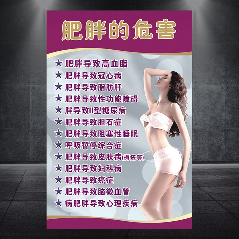 肥胖的危害海报展板肥不掉称10大终极理产后腹部肥胖身材走样609