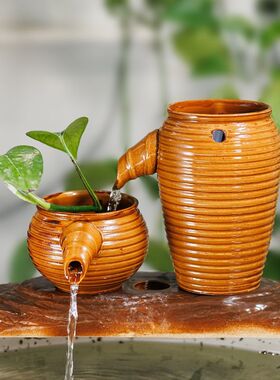 古典陶瓷流水循环庭院景观创意