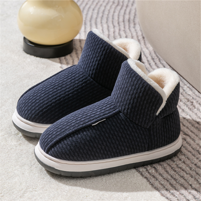 冬季男士高帮包跟棉拖鞋加厚毛绒居家外穿中老年人防滑保暖女棉鞋