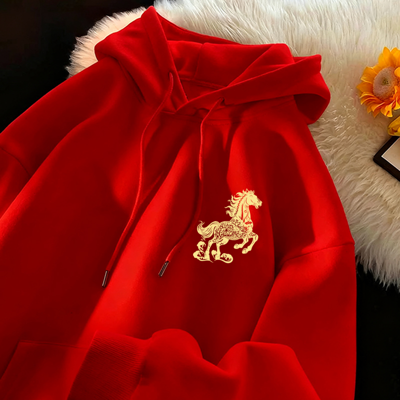 连帽印花本命年300斤卫衣