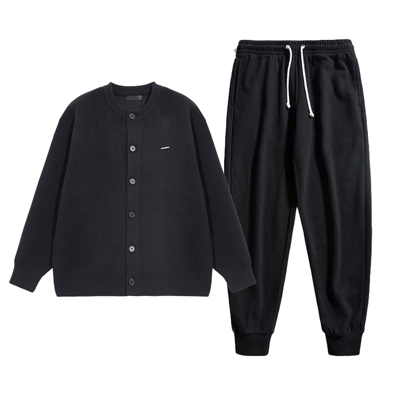 大码300斤美式高街针织毛衣套装