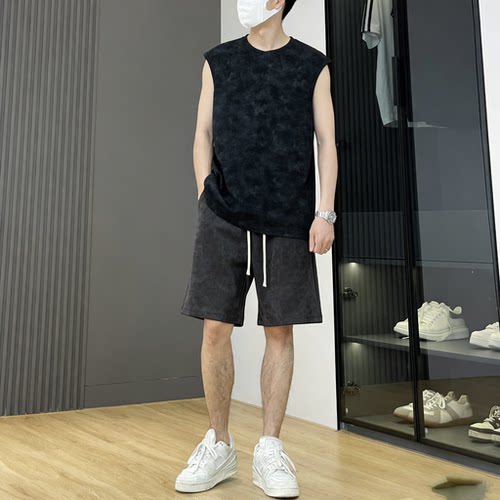 300斤加大码男夏运动短裤套装