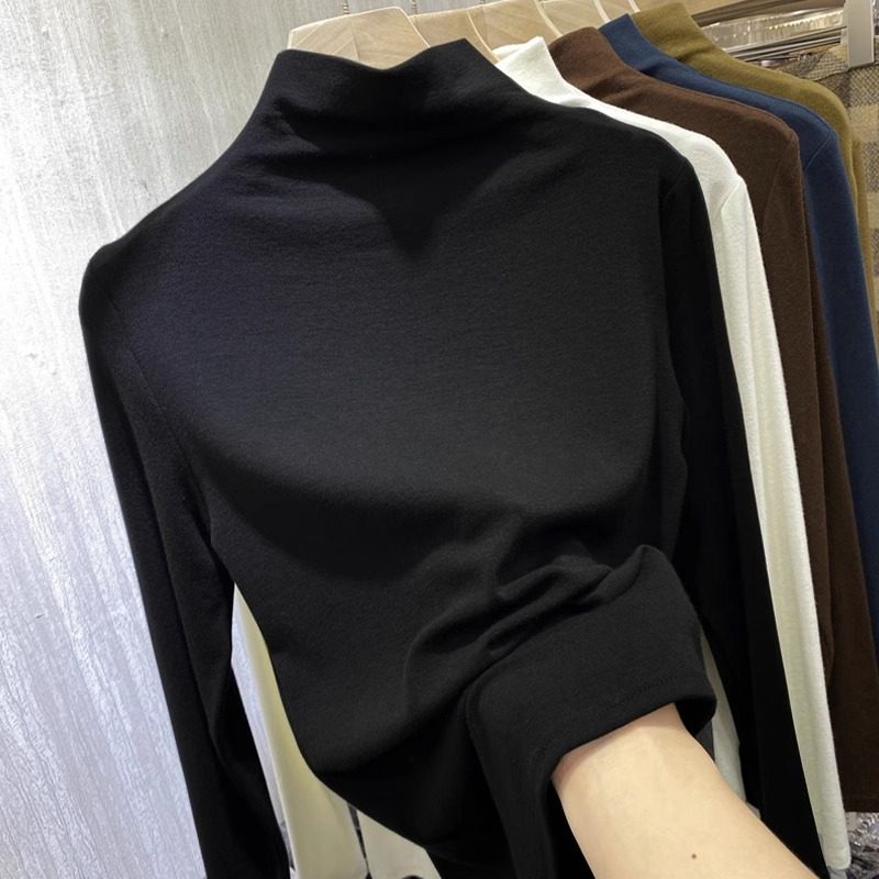 大码300斤半高领打底衫男女2024秋冬新款弹力修身长袖T恤内搭上衣,男装,T恤,淘宝优惠券,粉丝福利购,淘宝优惠卷
