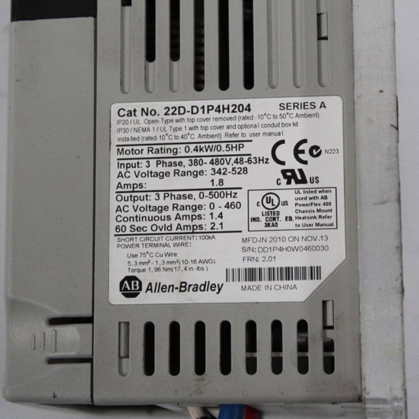 议价议价Allen Bradley 22D-D1P4H204 Drive