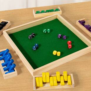 新品Shut The Box桌面游戏掷骰子益智类棋盘道具儿童小孩玩具