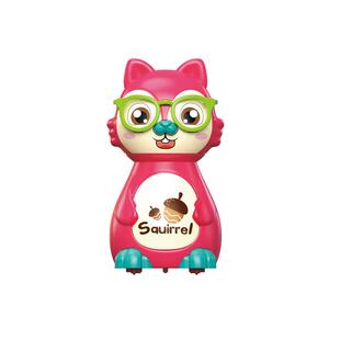 网红滑行按压小松鼠动物小车幼儿园回力儿童动物玩具车礼品娃娃机