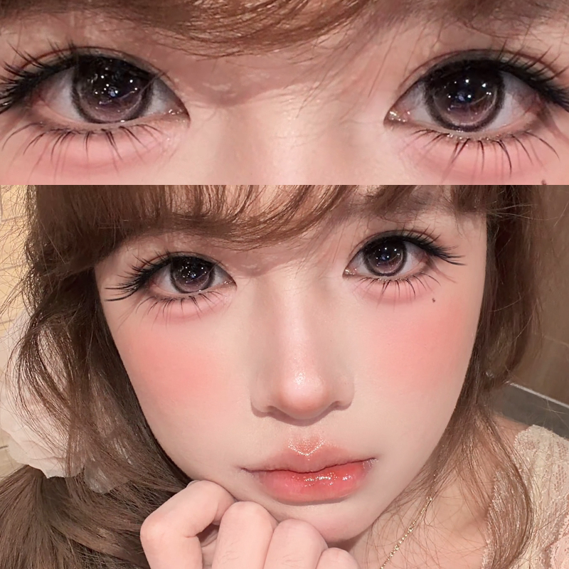 OVOLOOK甜梦笔记定轴高光美瞳日抛粉色大直径近视隐形眼镜旗舰店X图片