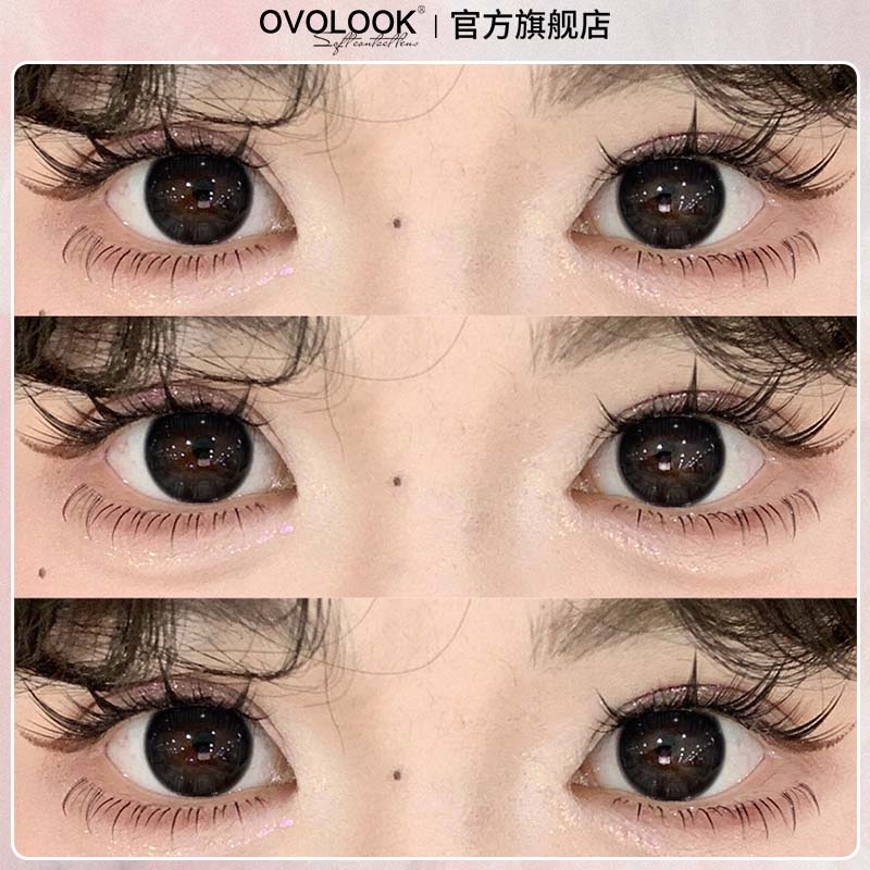 OVOLOOK咕咕黑色美瞳日抛10片学生党自然素颜隐形眼镜官方旗舰店Y