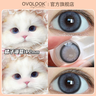 OVOLOOK深邃迷人橘子海蓝美瞳新款隐形眼镜大小直径半年抛女学生Z