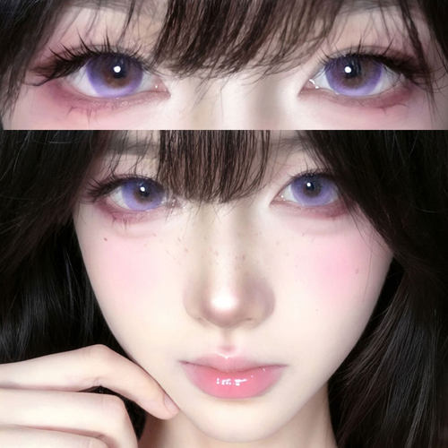 OVOLOOK美瞳日抛紫色大小直径无锁边一次性隐形眼镜官方旗舰店女F