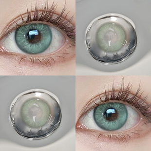 OVOLOOK莱林青灰美瞳半年抛绿色大小直径隐形眼镜正品官网旗舰店H
