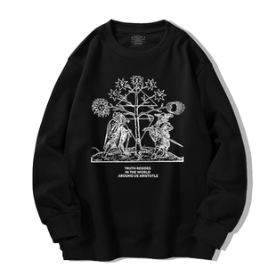 哲学家萨特苏格拉底卢梭罗素维根斯坦名言圆领卫衣上衣服外套长袖
