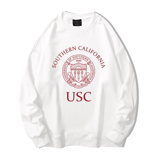 USC美国南加州大学校纪念美式南加大圆领卫衣上衣服外套加绒套头