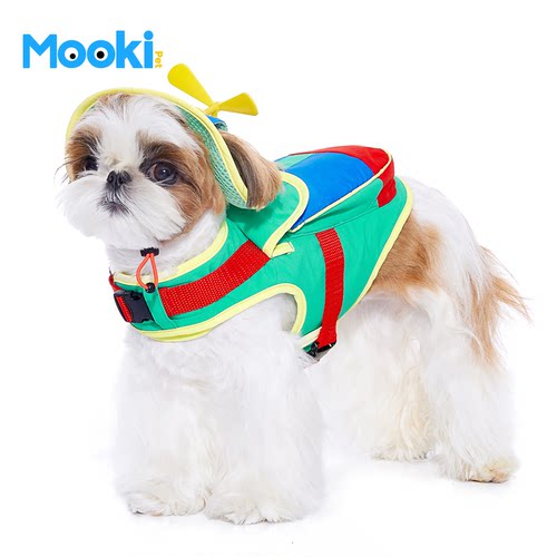 mookipet狗狗书包式胸背衣小型犬比熊雪纳瑞西高地可牵引夏天衣服
