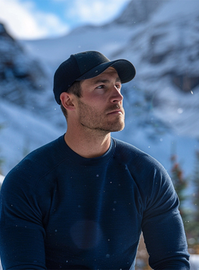 灰壳男士秋冬重磅加厚250gsm美利奴羊毛保暖长袖美丽诺滑雪打底衫