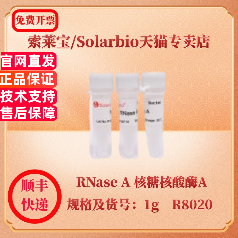 现货 索莱宝Solarbio RNase A 核糖核酸酶A 9001-99-4 25mg 100mg 1g R8020 生化试剂 科研实验