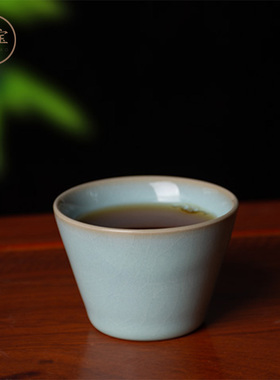 范随州大师手工作品马蹄杯弘宝汝窑茶杯主人杯天青釉个人杯汝瓷