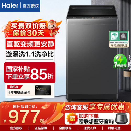 Haier/海尔 EB100B32Mate1新品直驱变频除螨10公斤家用波轮洗衣机
