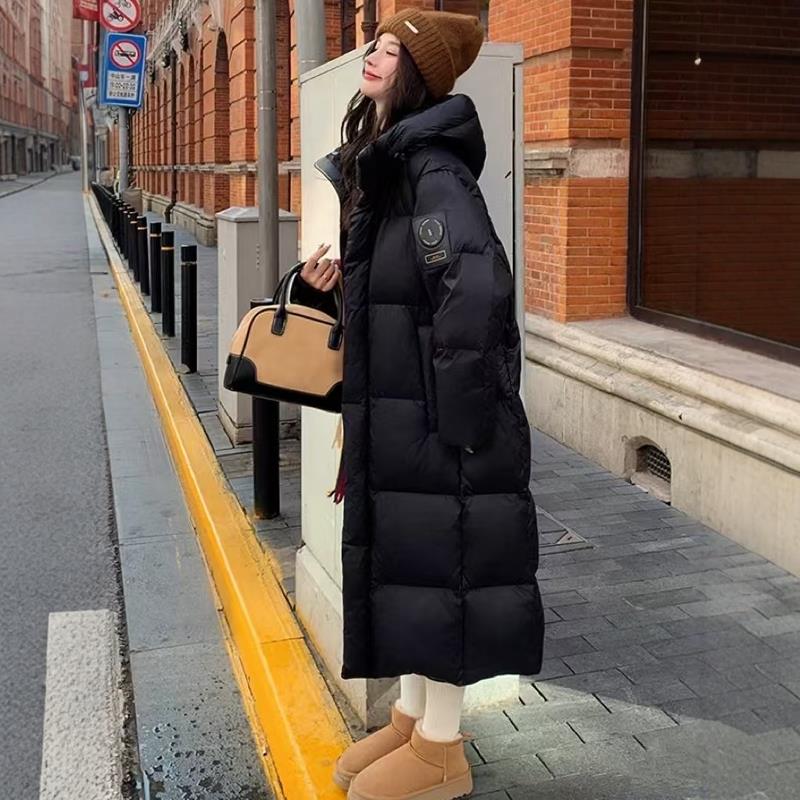 反季韩系羽绒棉服女冬季新款中长版棉衣外套宽松加厚过膝长版棉袄