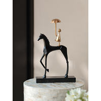 Xisuo Hua's simple, modern and high-end sculpture horse entrance hall ornaments, living room desktop and office light luxury high-end decoration thumbnail 4