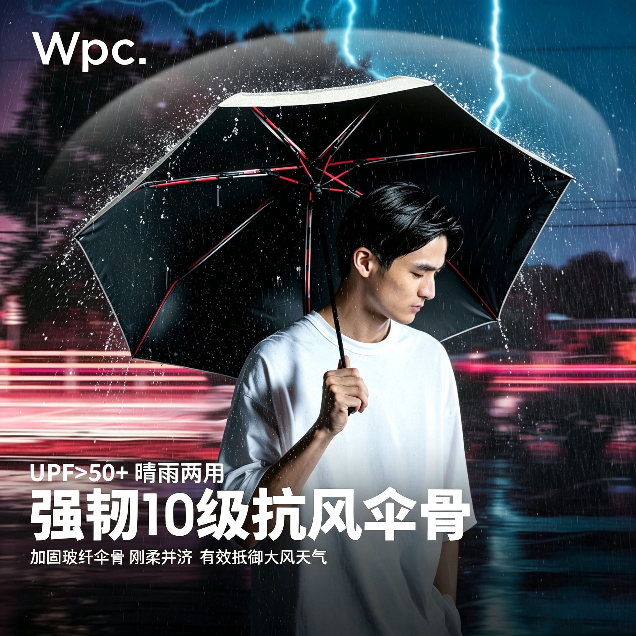 wpc防晒伞男士全自动加固抗风伞图片