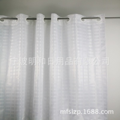 工厂货源 无钩涤纶浴帘酒店品质防水底部加重 71(W) x 78(H) inch