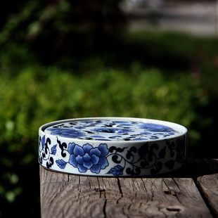 xyt青瓷茶盘窑变焕彩银斑青花圆形壶承粗陶中式小干泡台陶瓷壶托