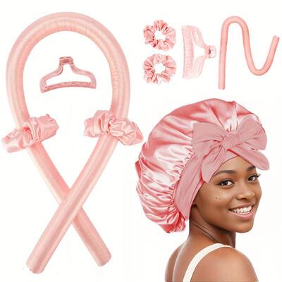 Heats Hair Curler With Satin Bonnet Kit Blowout Heats