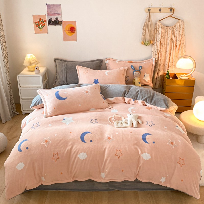 加厚珊瑚绒牛奶绒被套7x7毛绒被罩单件2*2.2*2.3M*2.4*2.5定做2.4