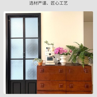 推拉门轻奢复古卫生间厨房客厅极窄隔断铝合金家用玻璃门 法式