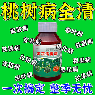 桃树病菌清专用药穿孔流胶病缩叶炭疽病褐腐病桃子病害专用杀菌剂