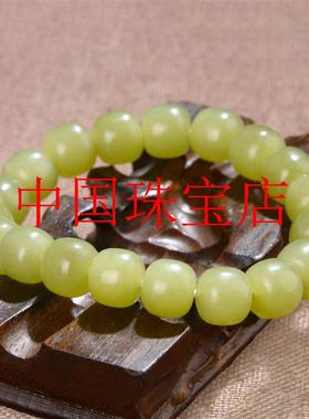 新疆和田玉黄玉黄口料老型珠手串老形珠手链精选玉石手串单圈饰品